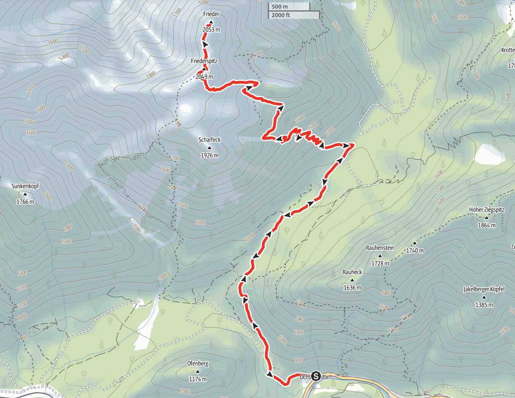 Kreuzspitze-Map